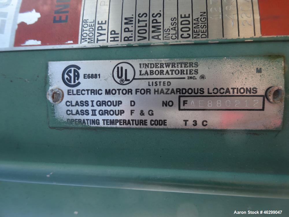 Used Tank, Approximately 80 Gallons, 304 Stainless Steel, Vertical. 30" Diameter x 28" straight side. Bolt on flat top with 1/3 hinged cover, dished bottom. Top entering Lightnin agitator model XJC-3...