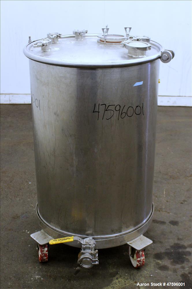 Used- Tank, Approximate 50 Gallon, 316 Stainless Steel, Vertical.