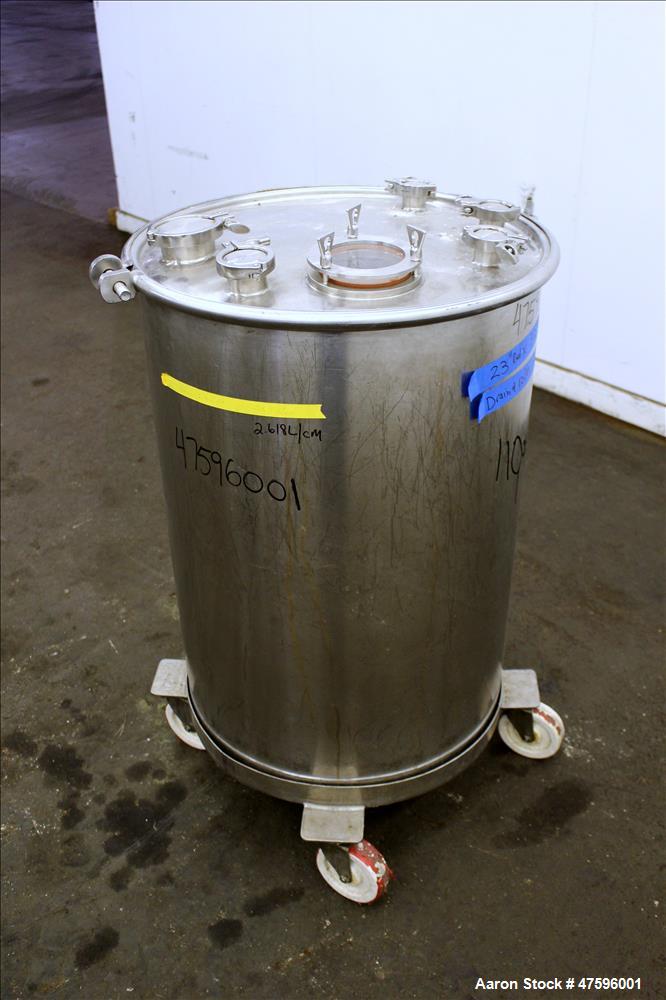 Used- Tank, Approximate 50 Gallon, 316 Stainless Steel, Vertical.