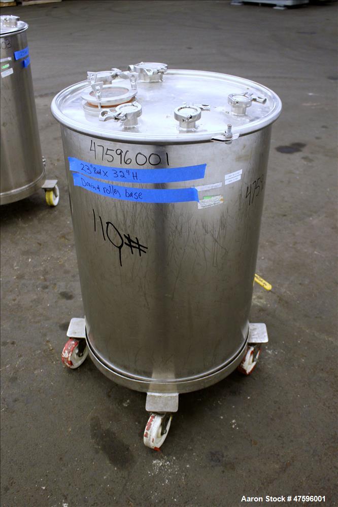 Used- Tank, Approximate 50 Gallon, 316 Stainless Steel, Vertical.