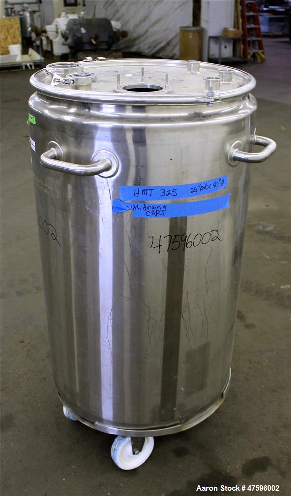 Used Tank, Approximate 75 Gallon, 316 Stainless Steel, Vertical.