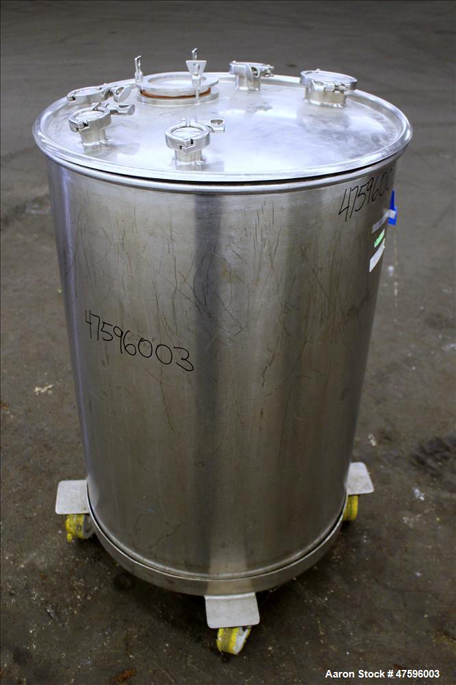 Used Tank, Approximate 50 Gallon, 316 Stainless Steel, Vertical.