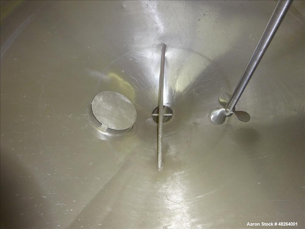Used Mix Tank, Approximately 100 Gallon, 316 Stainless Steel, Vertical.