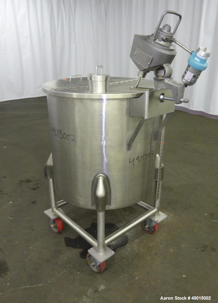 Used Stainless Steel Mix Tank, Approximately 90 gallons, 304 Stainless Steel, V