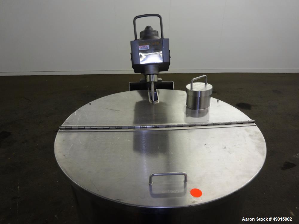 Used Stainless Steel Mix Tank, Approximately 90 gallons, 304 Stainless Steel, V