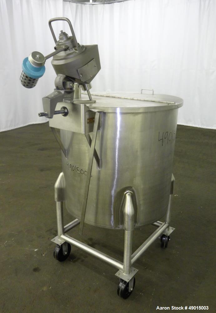 Used Stainless Steel Mix Tank, Approximately 90 gallons, 304 Stainless Steel, V