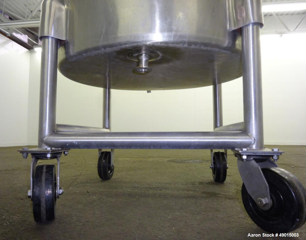 Used Stainless Steel Mix Tank, Approximately 90 gallons, 304 Stainless Steel, V