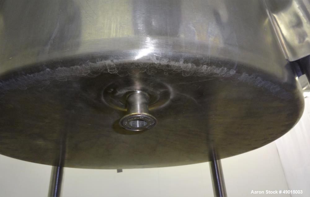 Used Stainless Steel Mix Tank, Approximately 90 gallons, 304 Stainless Steel, V