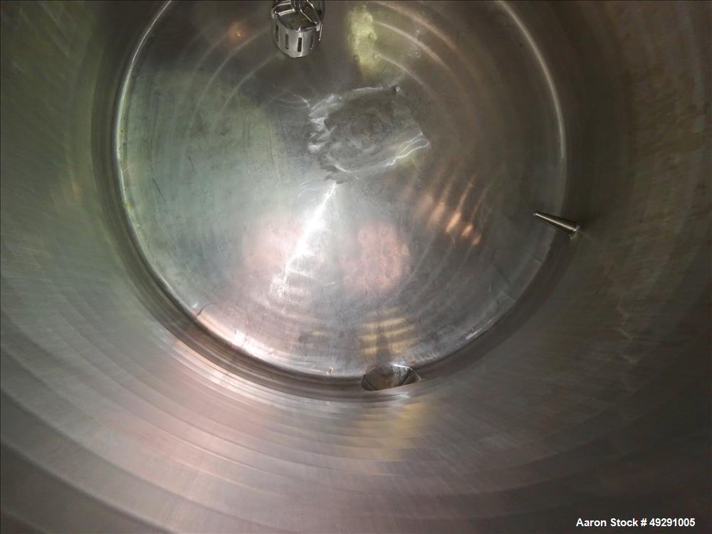 Used Jacketed Mix Tank, Approx. 300 Gallon, 304 Stainless Steel, Vertical.