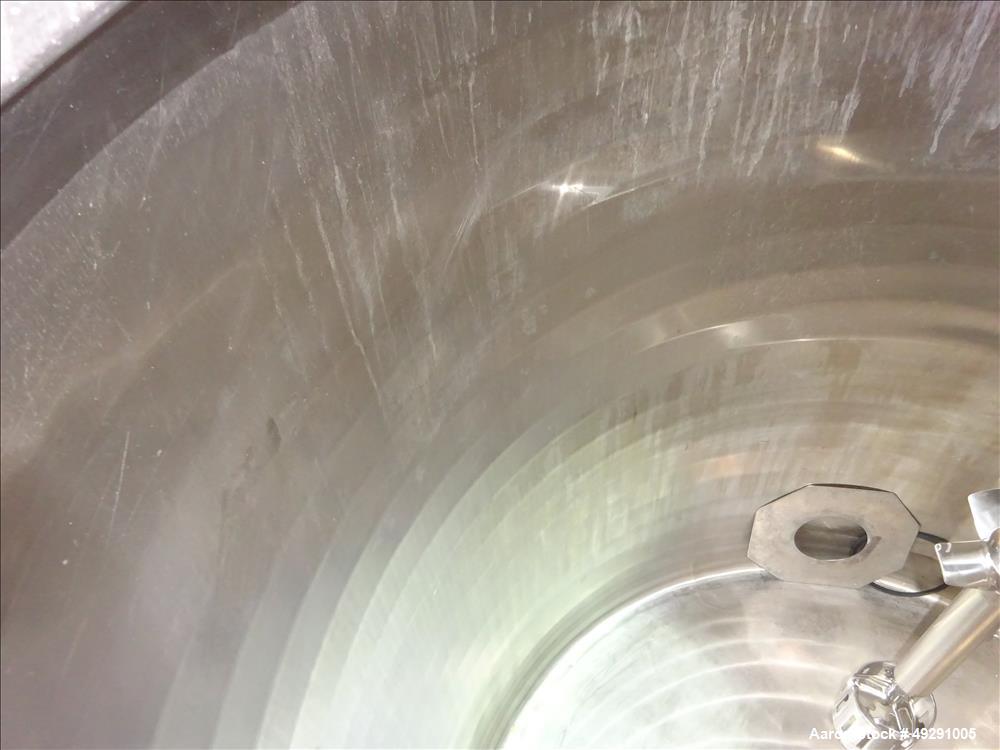 Used Jacketed Mix Tank, Approx. 300 Gallon, 304 Stainless Steel, Vertical.