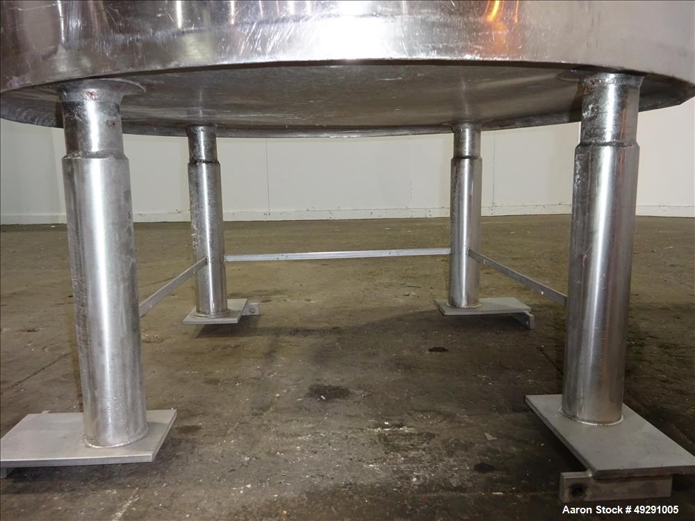 Used Jacketed Mix Tank, Approx. 300 Gallon, 304 Stainless Steel, Vertical.