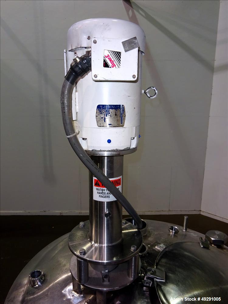 Used Jacketed Mix Tank, Approx. 300 Gallon, 304 Stainless Steel, Vertical.
