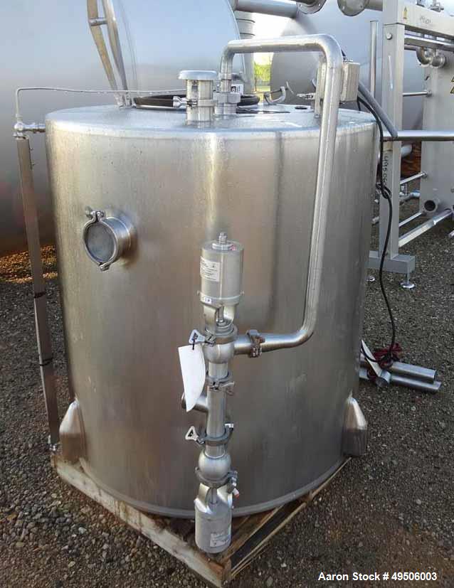 Used Tank, Approximate 300 gallon, Stainless Steel, Vertical.