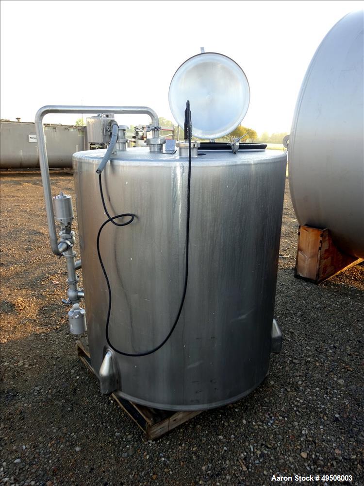 Used Tank, Approximate 300 gallon, Stainless Steel, Vertical.
