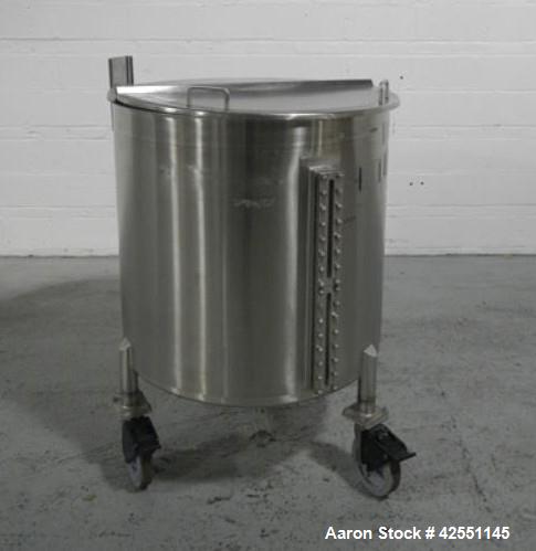 Used Lee tank, 130 gallon, model 500LDBT, stainless steel construction, approximately 36" diameter x 36" straight side, open top, dish bottom, 2" center bottom outlet, side sight glass, serial# C6615...