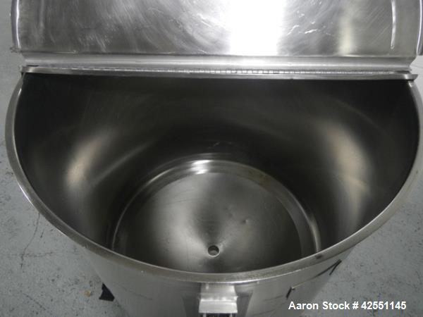 Used Lee tank, 130 gallon, model 500LDBT, stainless steel construction, approximately 36" diameter x 36" straight side, open top, dish bottom, 2" center bottom outlet, side sight glass, serial# C6615...