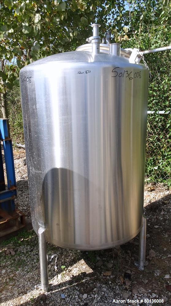 Used Tank, Approximate Gallon, 316 Stainless Steel, Vertical.