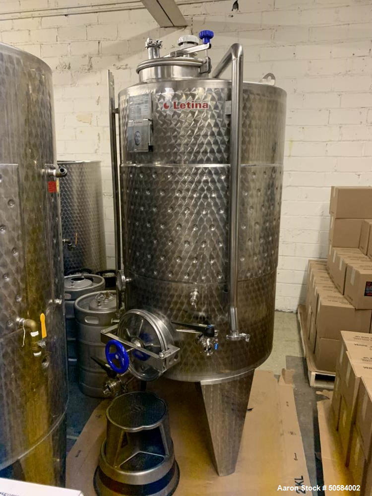 Used Lot of (6) Letina Stainless Steel Un-Jacketed Tanks