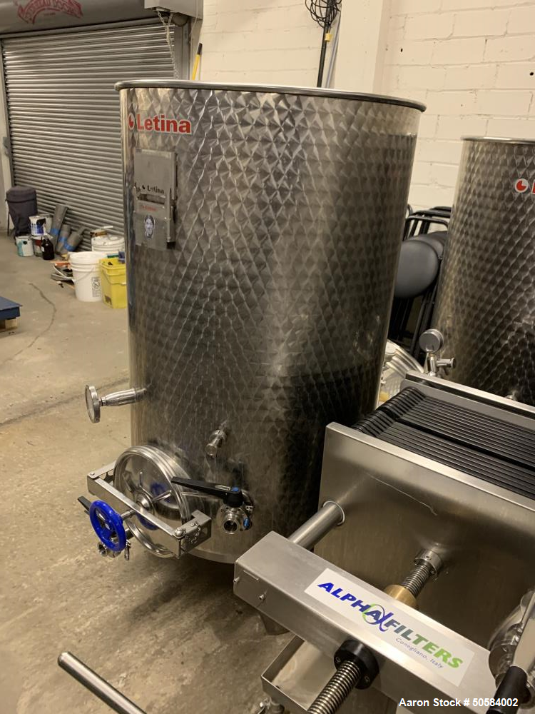 Used Lot of (6) Letina Stainless Steel Un-Jacketed Tanks