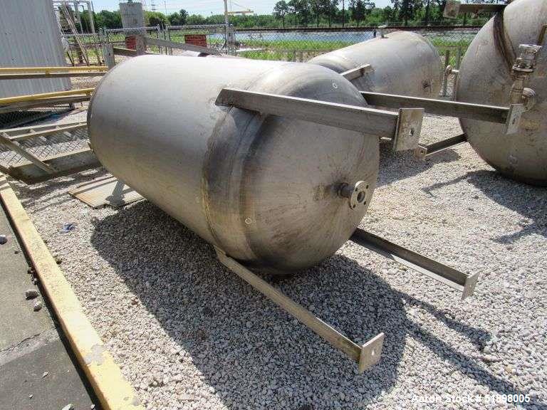 Used-Tank, Stainless steel, Approximately 325  Gallon, 3' diameter x 6', Dished heads. s/n 347, Yr. 1995.