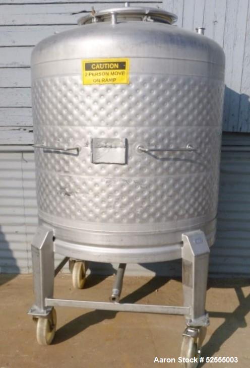 Used- UCON 800 Liter Jacketed Tank, 211 Gallon, 316 Stainless Steel, Vertical. Approximate 40" diameter x 30" straight side....