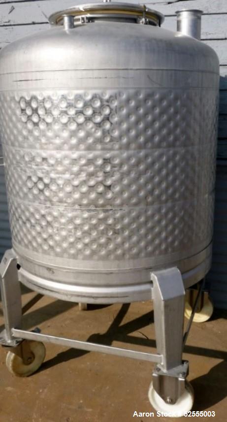 Used- UCON 800 Liter Jacketed Tank, 211 Gallon, 316 Stainless Steel, Vertical. Approximate 40" diameter x 30" straight side....