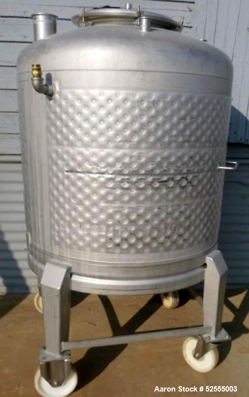 Used- UCON 800 Liter Jacketed Tank, 211 Gallon, 316 Stainless Steel, Vertical. Approximate 40" diameter x 30" straight side....