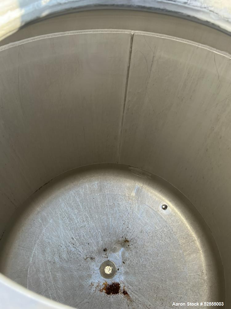 Used- UCON 800 Liter Jacketed Tank, 211 Gallon, 316 Stainless Steel, Vertical. Approximate 40" diameter x 30" straight side....