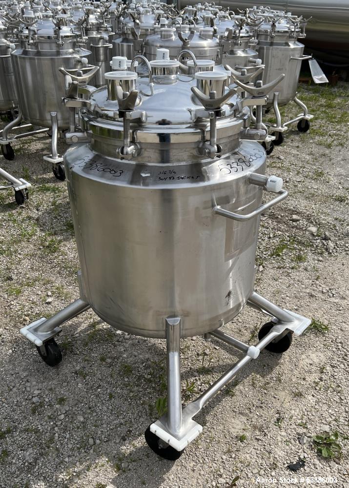 Used- Stainless Steel 120 Liter / 31.7 Gallon Jacketed Tank, Stainless Steel, Vertical. Approximate 20" diameter x 24" strai...