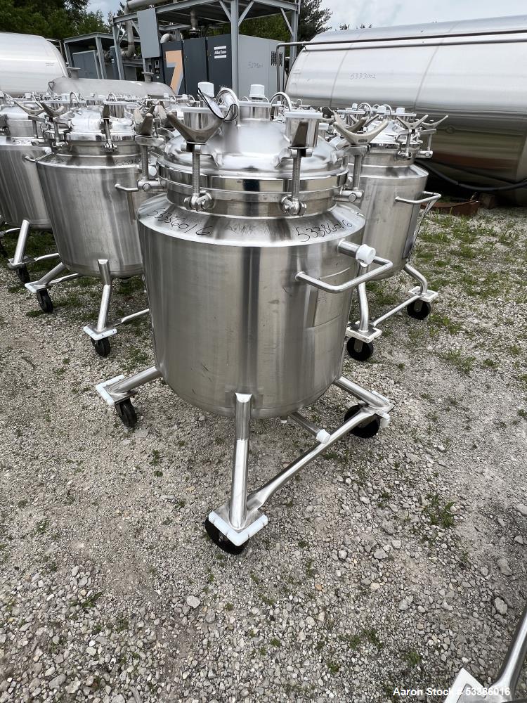 Used- Stainless Steel 120 Liter / 31.7 Gallon Jacketed Tank, Stainless Steel, Vertical. Approximate 20" diameter x 24" strai...