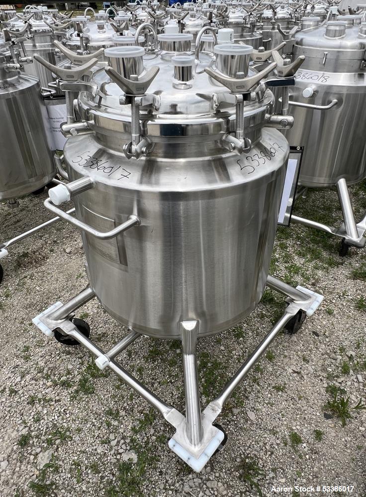 Used- Stainless Steel 120 Liter / 31.7 Gallon Jacketed Tank, Stainless Steel, Vertical. Approximate 20" diameter x 24" strai...