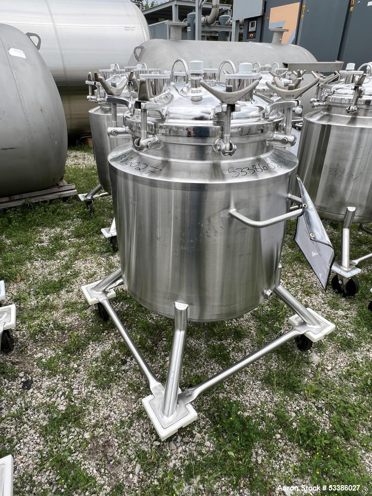 Used Dished Bottom 316L Stainless Steel Jacketed Tank, Made by Precision Stainless.
