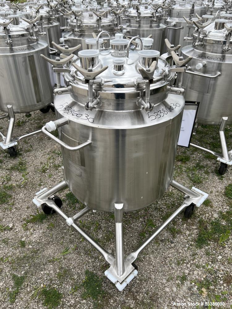 Used- Stainless Steel 120 Liter / 31.7 Gallon Jacketed Tank, Stainless Steel, Vertical. Approximate 20" diameter x 24" strai...