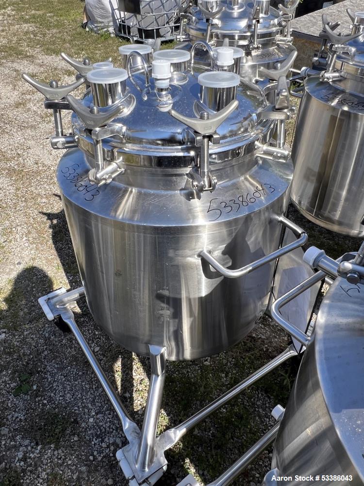 Used- Stainless Steel 120 Liter / 31.7 Gallon Jacketed Tank, Stainless Steel, Vertical. Approximate 20" diameter x 24" strai...