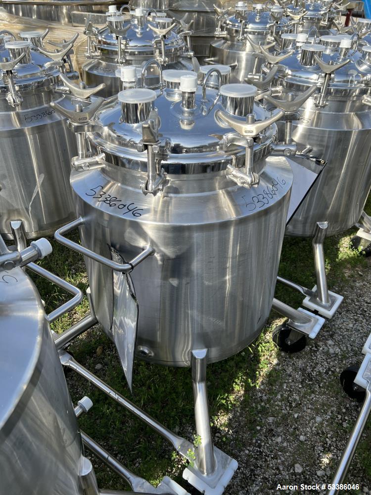 Used- Stainless Steel 120 Liter / 31.7 Gallon Jacketed Tank, Stainless Steel, Vertical. Approximate 20" diameter x 24" strai...