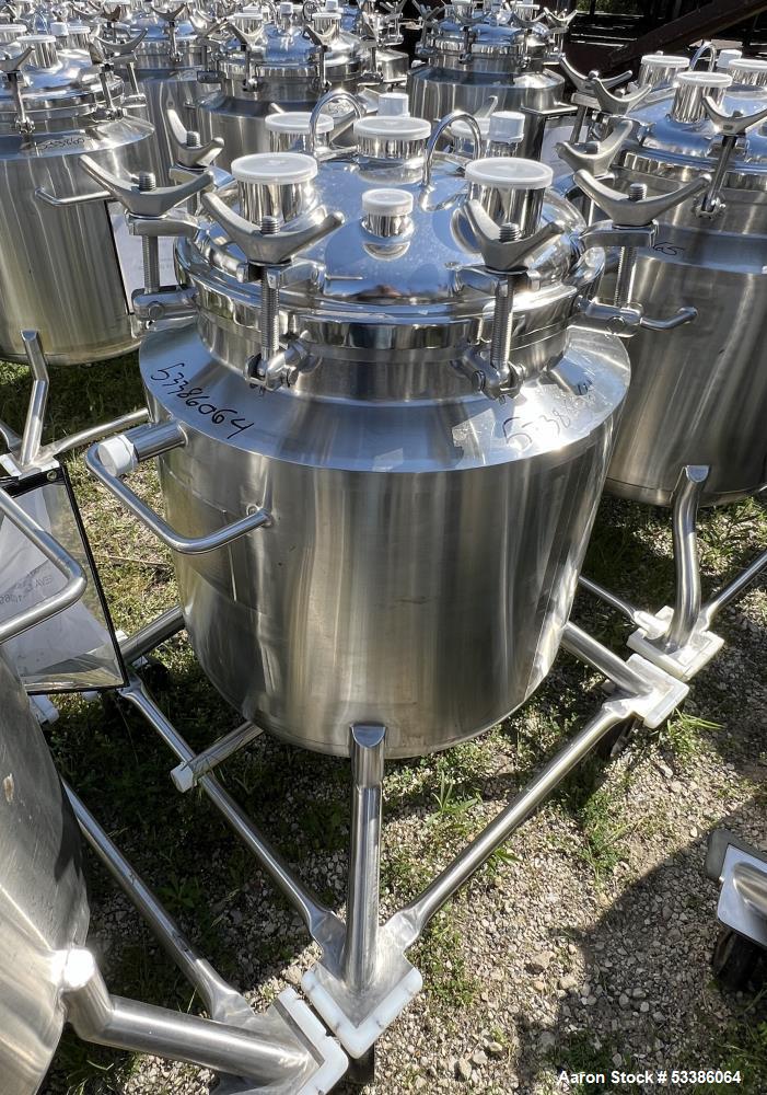 Used- Stainless Steel 120 Liter / 31.7 Gallon Jacketed Tank, Stainless Steel, Vertical. Approximate 20" diameter x 24" strai...