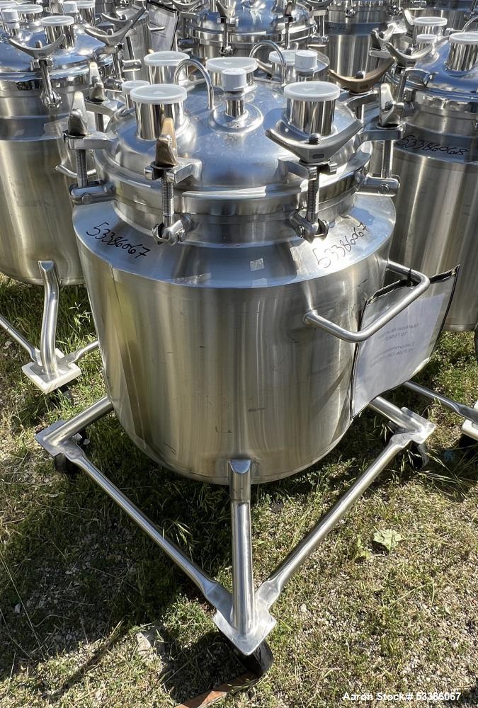 Used- Stainless Steel 120 Liter / 31.7 Gallon Jacketed Tank, Stainless Steel, Vertical. Approximate 20" diameter x 24" strai...