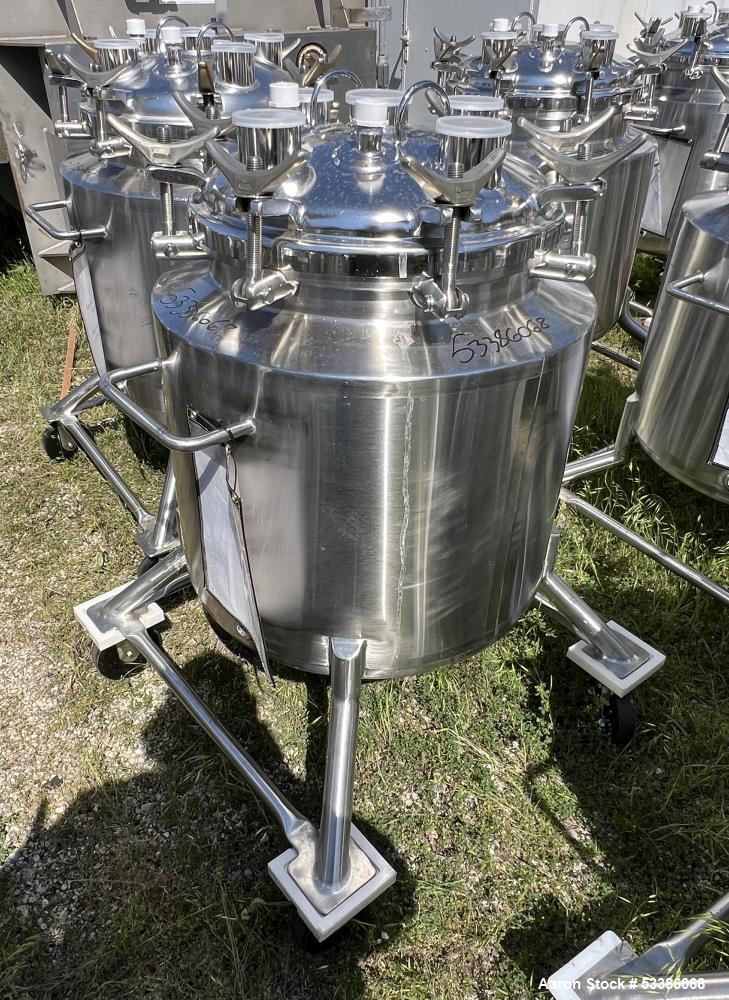 Used- Stainless Steel 120 Liter / 31.7 Gallon Jacketed Tank, Stainless Steel, Vertical. Approximate 20" diameter x 24" strai...