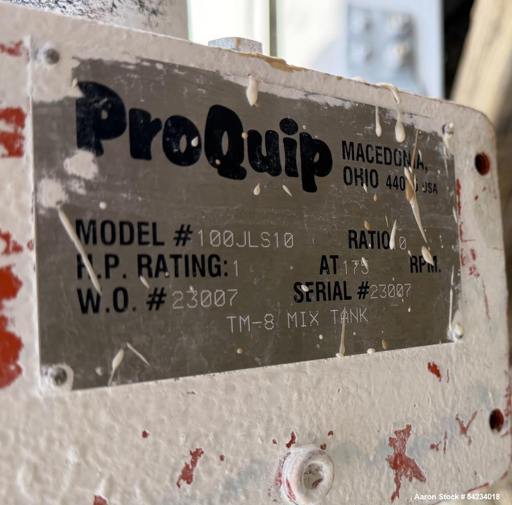 Used 250 Gallon 316 Stainless Steel Mix Tank – Proquip 100JLS10 Dual Turbine Agitator