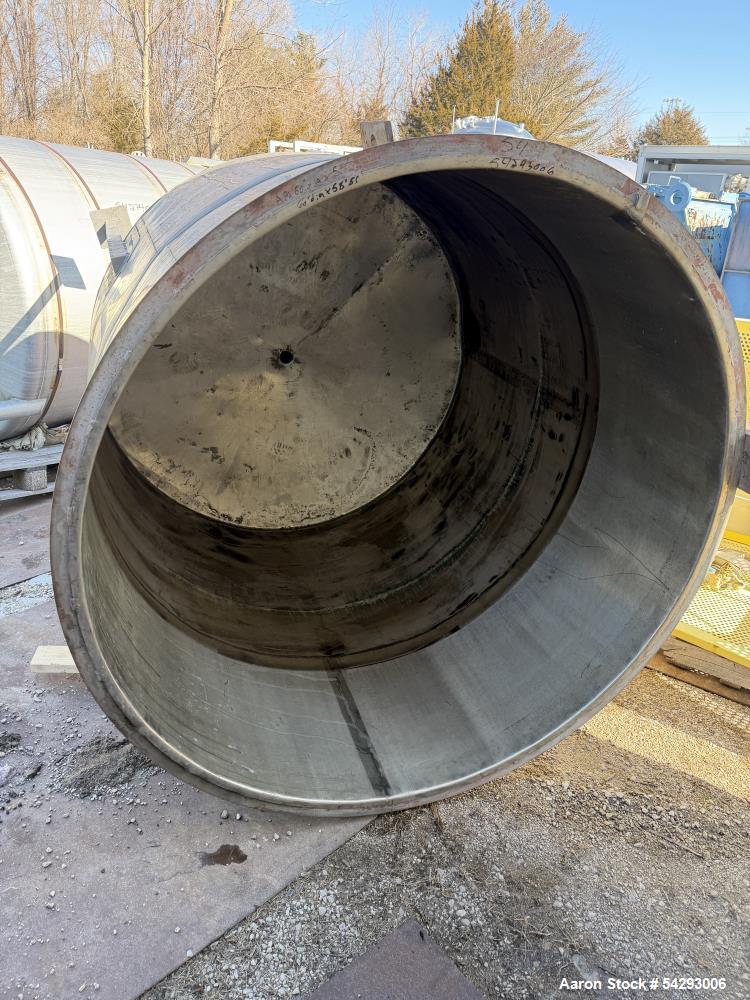 Used Approximately 750 Gallon 304 Stainless Steel Open Top Storage Tank – Vertical, Leg Mounted