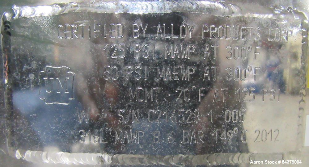 Alloy Products 32.9 Liter Stainless Steel Product Can – Jacketed Pressure Vessel