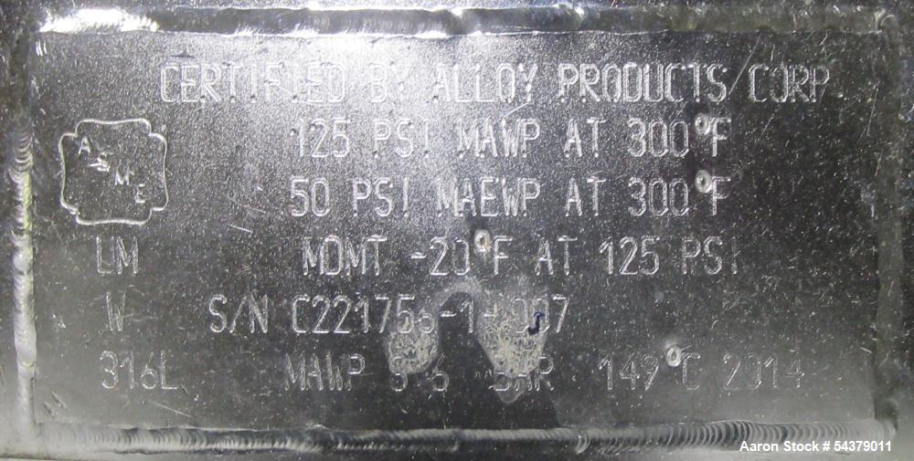 Alloy Products 8.4 Gallon Jacketed Vessel – 316L Stainless Steel Tank with Casters