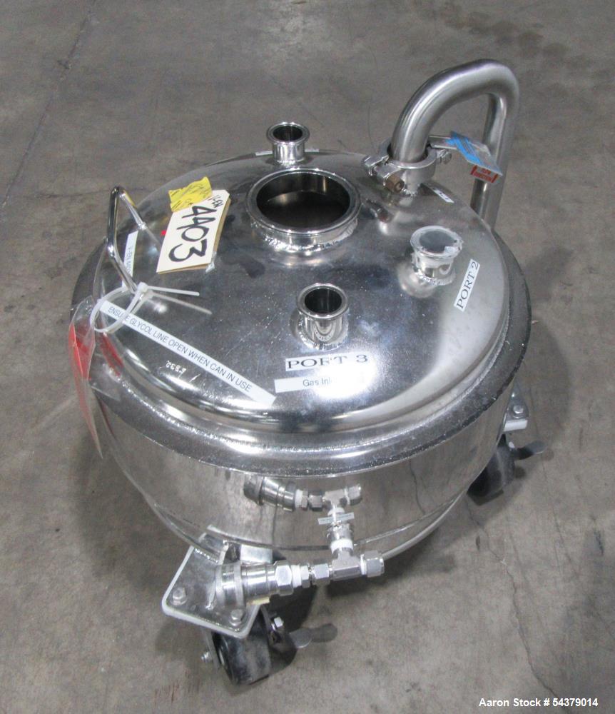 Buy Used 316L Stainless Steel Product Can – 8.7 Gallon Jacketed Tank on Casters