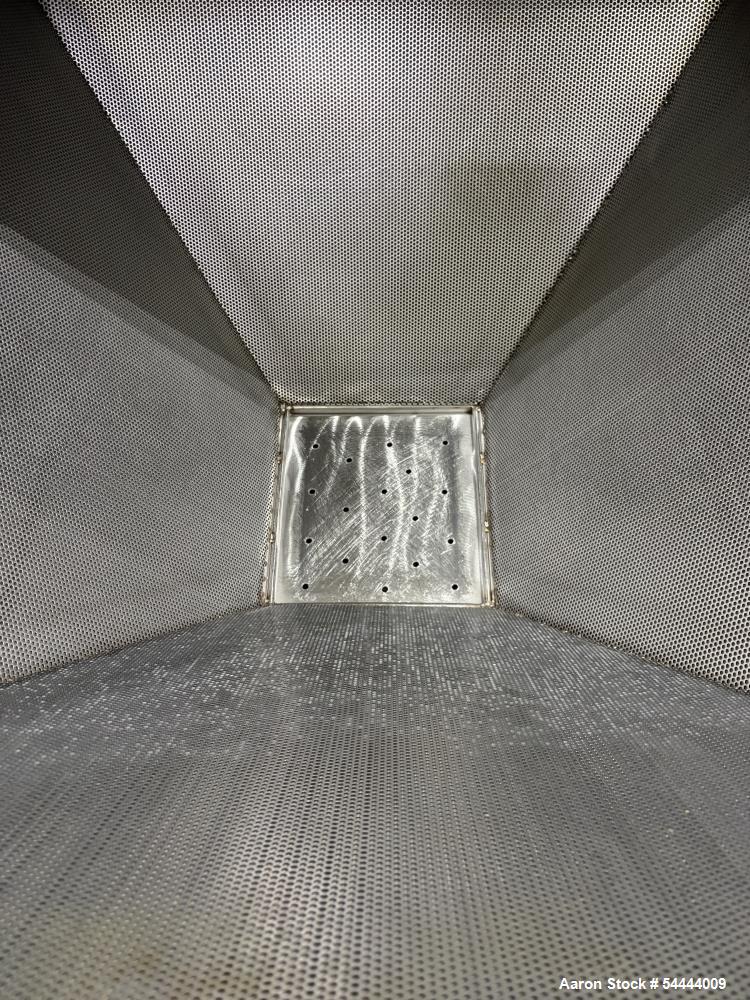 Used 450 Gallon Stainless Steel Square Tank with Internal Sieve & Cover