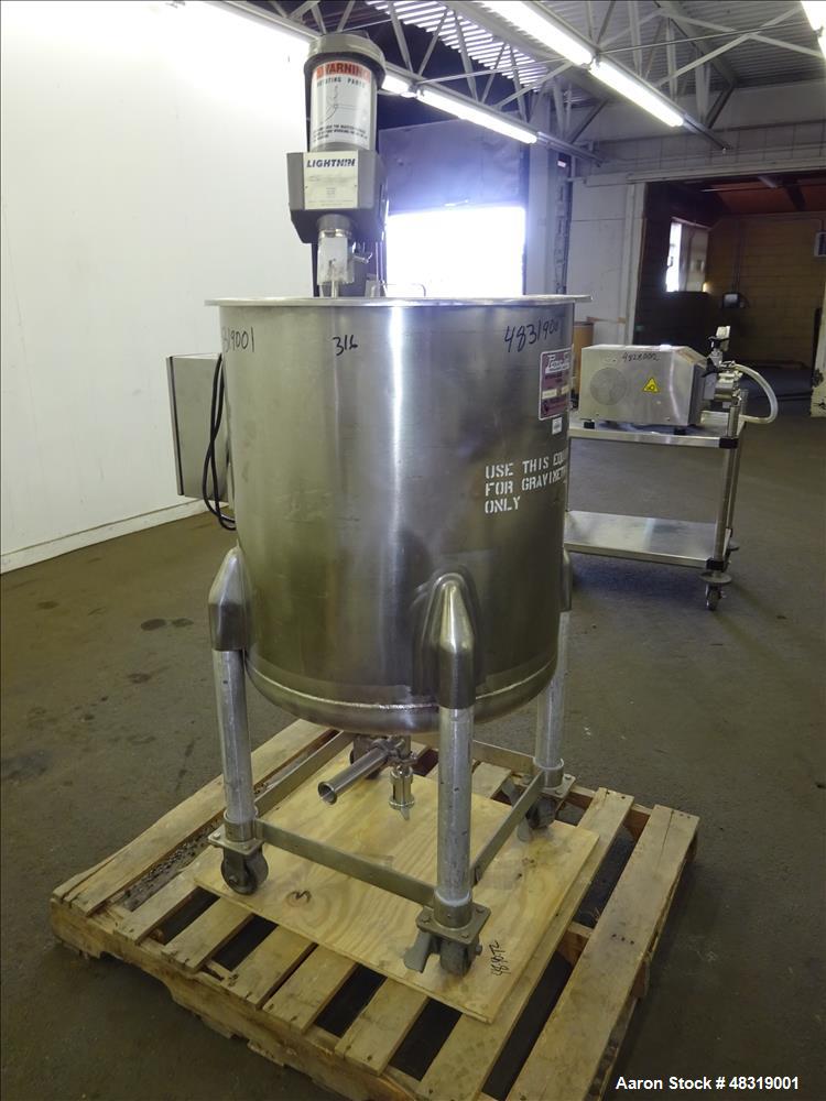 Used Perma-San Mix Tank, Model 60 Gallon OVS, 60 Gallon, 316 Stainless Steel, V