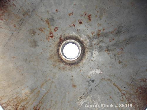 USED: Tank, 110 gallons, 316 stainless steel, vertical. 30" diameter x 36-1/2" straight side. Open top with no cover, flat bottom with a 2-1/2" National Pipe Thread center bottom outlet. 23" discharg...