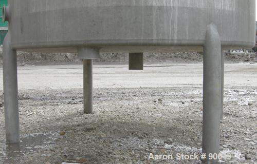 USED: Tank, 290 gallon, 304 stainless steel, vertical. Approximate38" diameter x 60" straight side. Flat top, sloped bottom. Openings:top (2) 1-1/2" tri clamp, (2) 2" tri clamp, 17-1/2" manway with c...