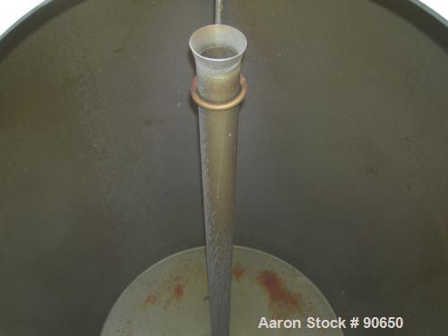 USED: Tank, 290 gallon, 304 stainless steel, vertical. Approximate38" diameer x 60" straight side. Flat top, sloped bottom. Openings:top (2) 1-1/2" tri clamp, (2) 2" tri clamp, 17-1/2" manway with co...
