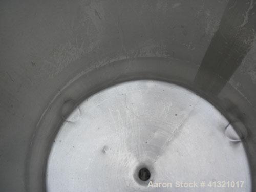 Used A&B Process Systems Tank, 50 Gallon, 304 Stainless Steel, Model RVT-50, Vertical. 22’’ diameter x 30’’ straight side. Flat open top, no cover, coned bottom. 1-1/2’’ tri-clamp center bottom outle...