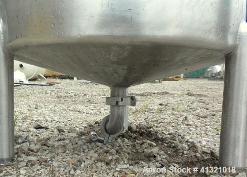 Used A&B Process Systems Tank, 50 Gallon, 304 Stainless Steel, Model RVT-50, Vertical. 22’’ diameter x 30’’ straight side. Flat open top, with cover, coned bottom. 1-1/2’’ tri-clamp center bottom out...